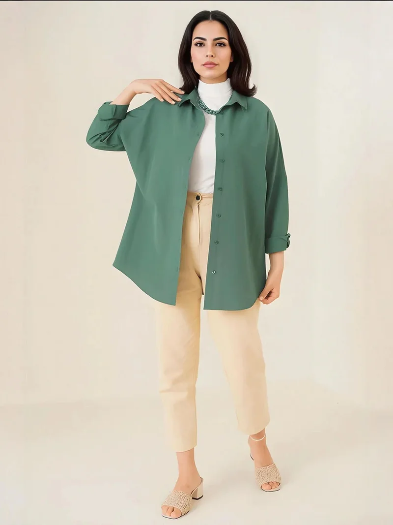 BIG DART BDART Relaxed Fit Poplin Shirt with Button Closure