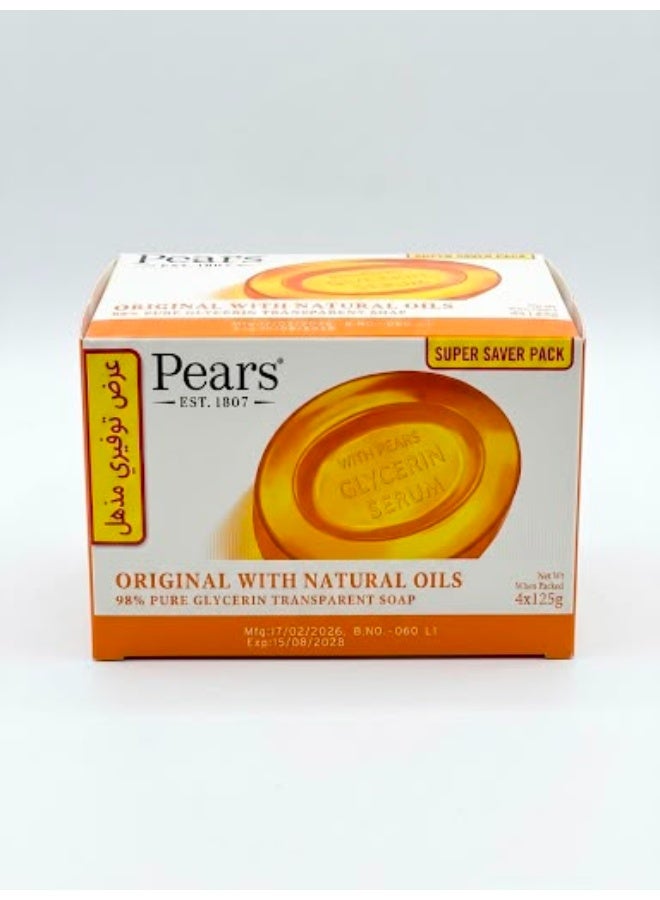 Pears 4 Pieces of Pure and Gentle Soap 98% Pure Glycerin 125 gm - Image 2