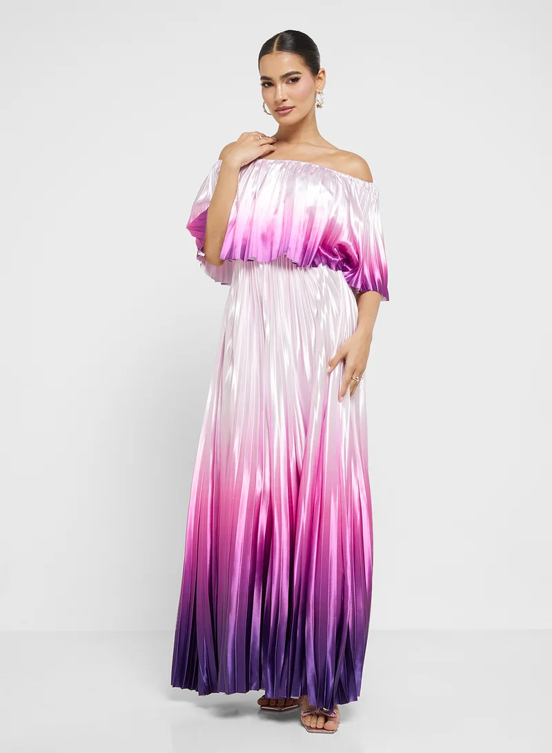 ELLA Ombre Pleated Dress