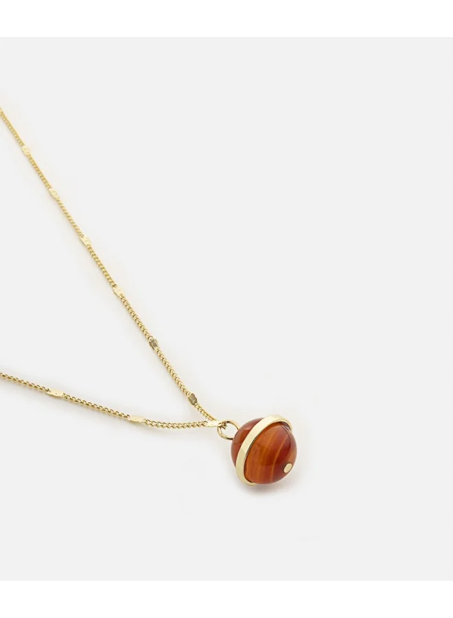 إبيكيول Metal Necklace With Contrasting Pendant