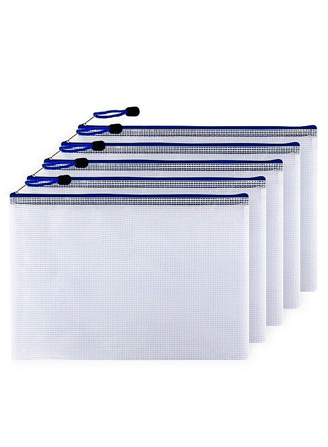 Generic 5 Piece Zipper Pouch Document Bag Waterproof Zip A4 File Folders for School Office Supplies Storage Bags  - Image 1