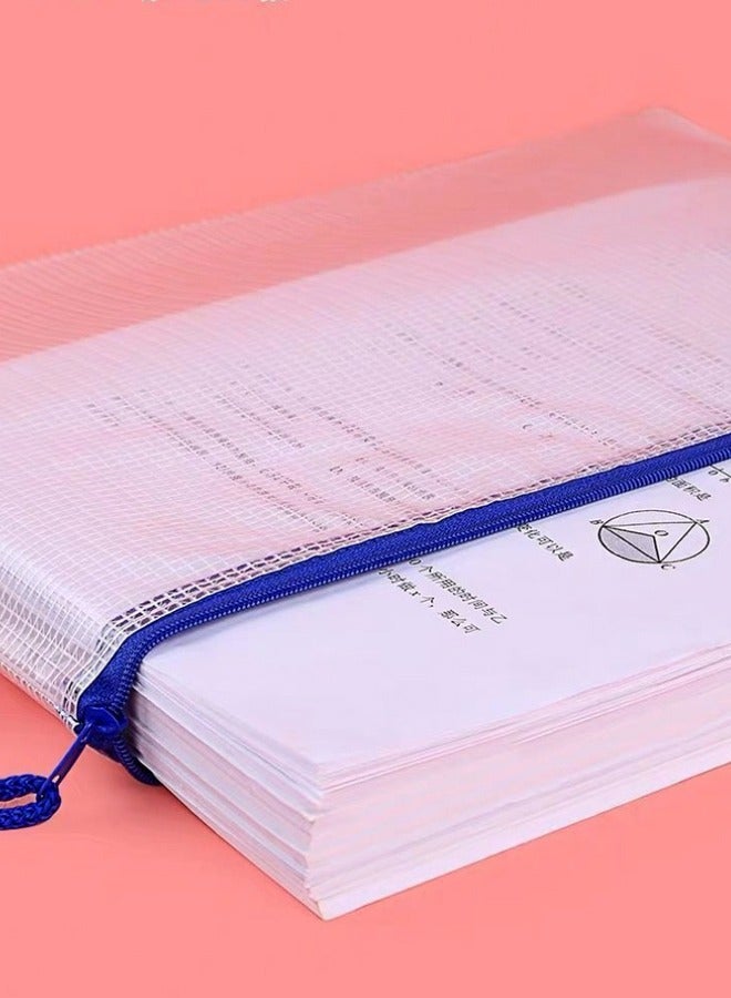 Generic 5 Piece Zipper Pouch Document Bag Waterproof Zip A4 File Folders for School Office Supplies Storage Bags  - Image 3