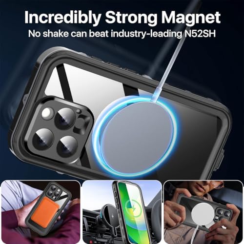 AICase Waterproof Case for iPhone 16 Pro Max(6.9") with MagSafe Clear Water Proof,Snowproof,Dustproof and Shockproof,IP68 Real 360 Full Body Protection Underwater Cover for iPhone 16 Pro Max - Image 4