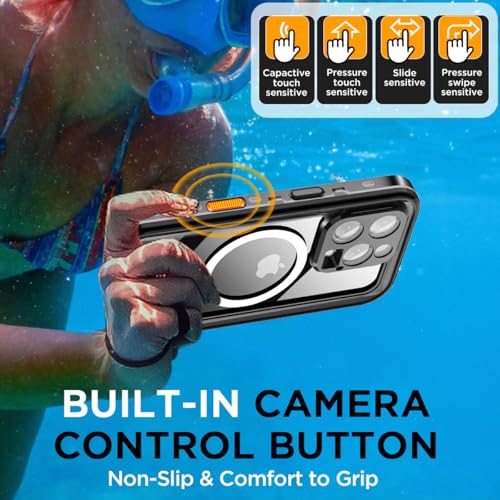 AICase Waterproof Case for iPhone 16 Pro Max(6.9") with MagSafe Clear Water Proof,Snowproof,Dustproof and Shockproof,IP68 Real 360 Full Body Protection Underwater Cover for iPhone 16 Pro Max - Image 3