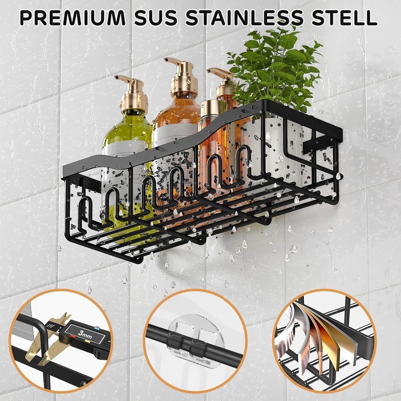 Xpandio Shower Caddies 5 in 1 Combo Adhesive Hanging Shelf - Bathroom Organizers and Storage, No Drilling Stainless Shelves for Home Decor, Bathroom Accessories - Image 5
