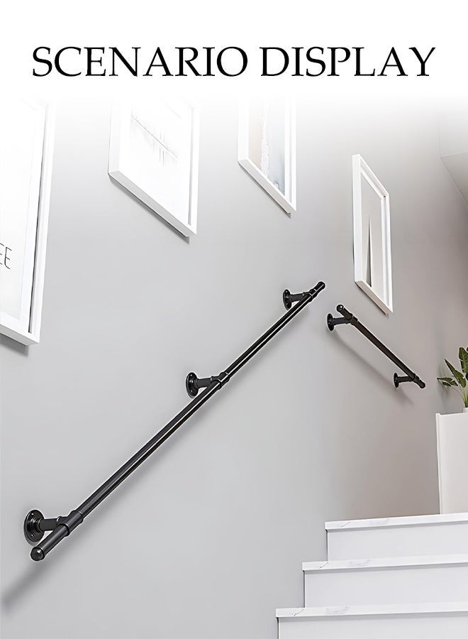 DUNISO Industrial Stair Handrail, Wall Mounted Metal Hand Rails Stairs,Heavy Duty Vintage Pipe Grab Bar,Dturdy and Durable,Strong Load-Bearing Capacity,for Elderly,Pregnant Women,Children - Image 5