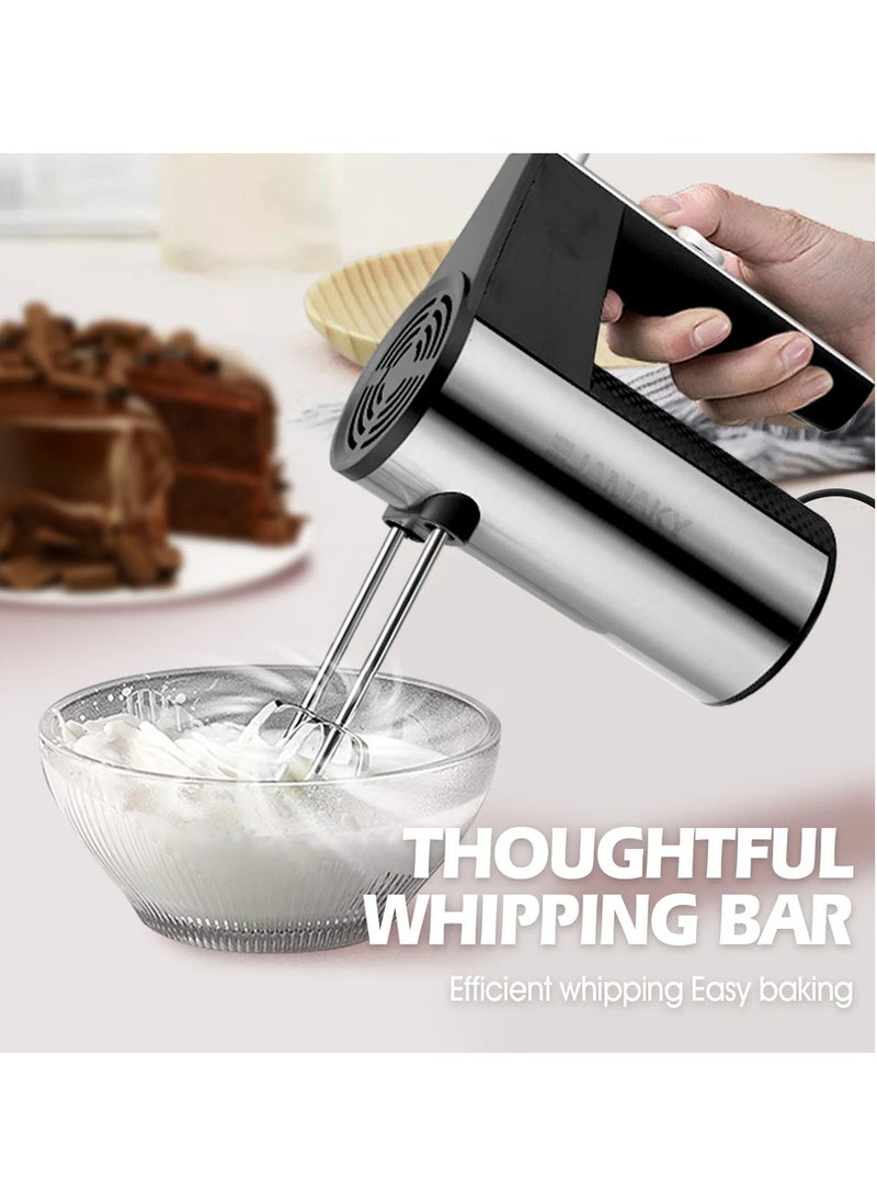 Multifunctional Electric Food Processor and Portable Mixer with Egg Whisk, Automatic Cream Maker, and Dough Kneader for Baking and Kitchen Use