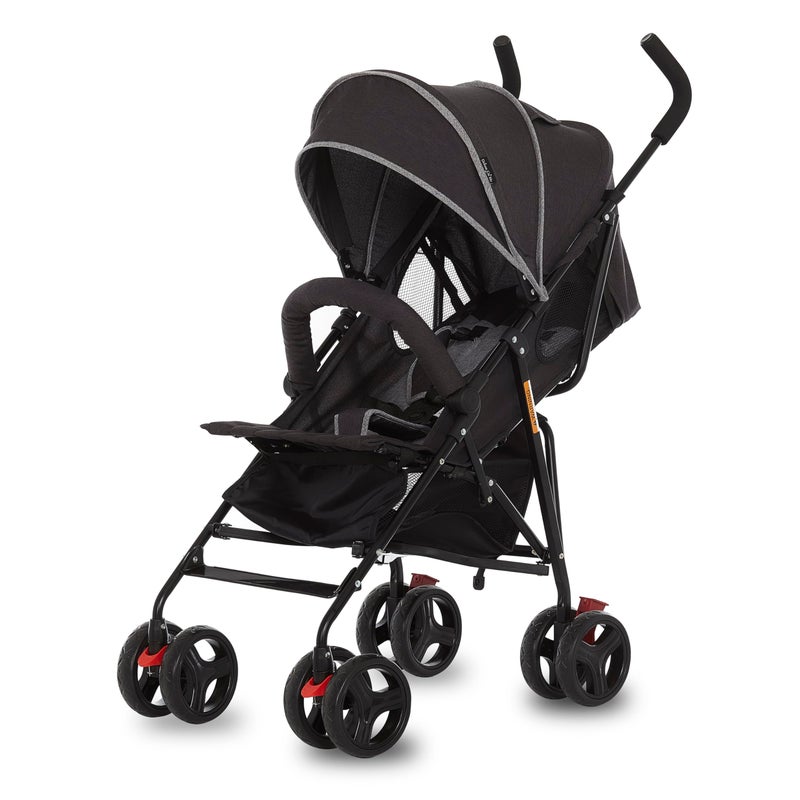 Dream On Me Vista Moonwalk Baby Stroller in Black, Lightweight Infant Stroller with Compact Fold, Multi-Position Recline Umbrella Stroller with Canopy, Extra Large Storage and Cup Holder - Image 1
