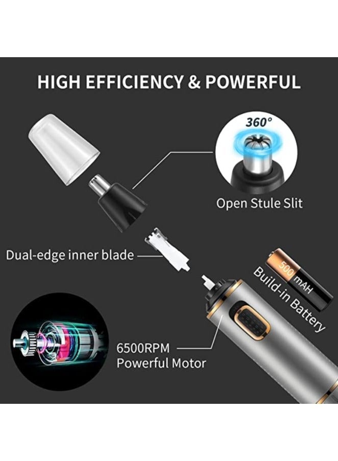 SOLARAE Electric Nose Hair Trimmer for Men, Rechargeable Nose Trimmer Painless Nose Hair Trimmer for Men IPX7 Waterproof Dual Edge Blades Easy Cleansing (Grey) - Image 2