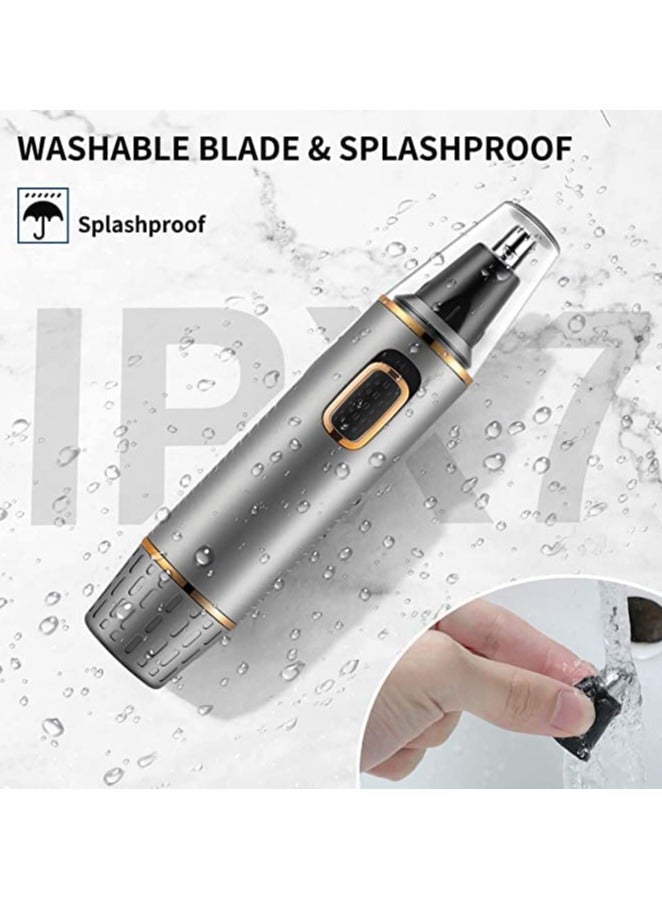 SOLARAE Electric Nose Hair Trimmer for Men, Rechargeable Nose Trimmer Painless Nose Hair Trimmer for Men IPX7 Waterproof Dual Edge Blades Easy Cleansing (Grey) - Image 5