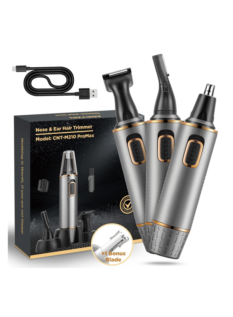 SOLARAE Electric Nose Hair Trimmer for Men, Rechargeable Nose Trimmer Painless Nose Hair Trimmer for Men IPX7 Waterproof Dual Edge Blades Easy Cleansing (Grey) - Image 1