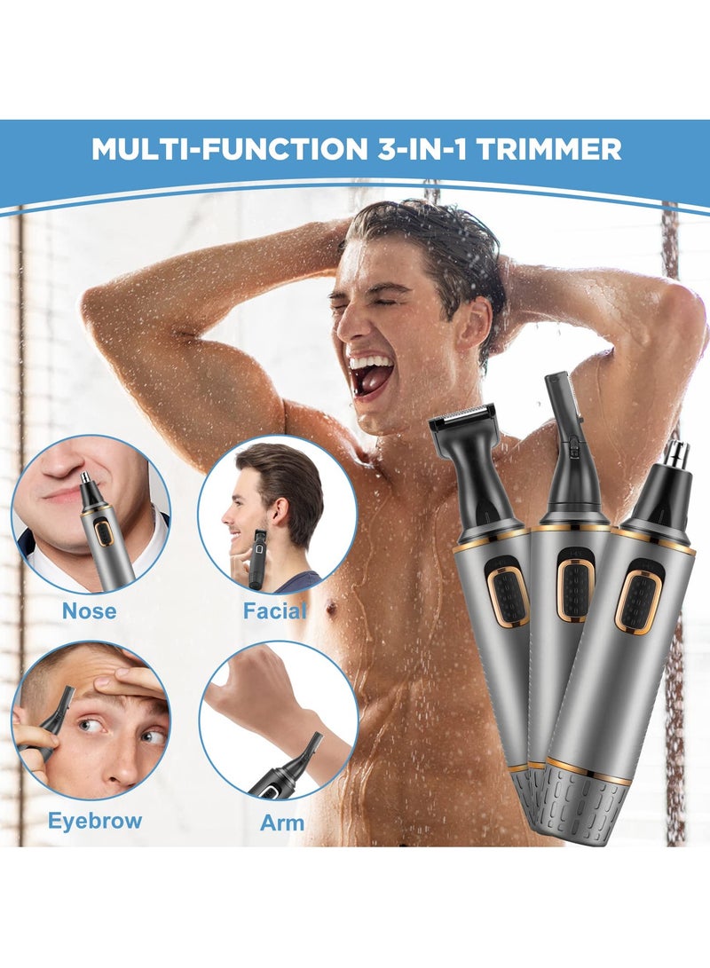 SOLARAE Electric Nose Hair Trimmer for Men, Rechargeable Nose Trimmer Painless Nose Hair Trimmer for Men IPX7 Waterproof Dual Edge Blades Easy Cleansing (Grey) - Image 4