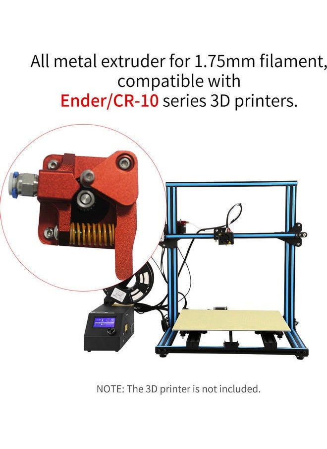 NIBEMINENT Aluminum Alloy Extruder Block Compatible with 3D Printer Red/Silver  - Image 3