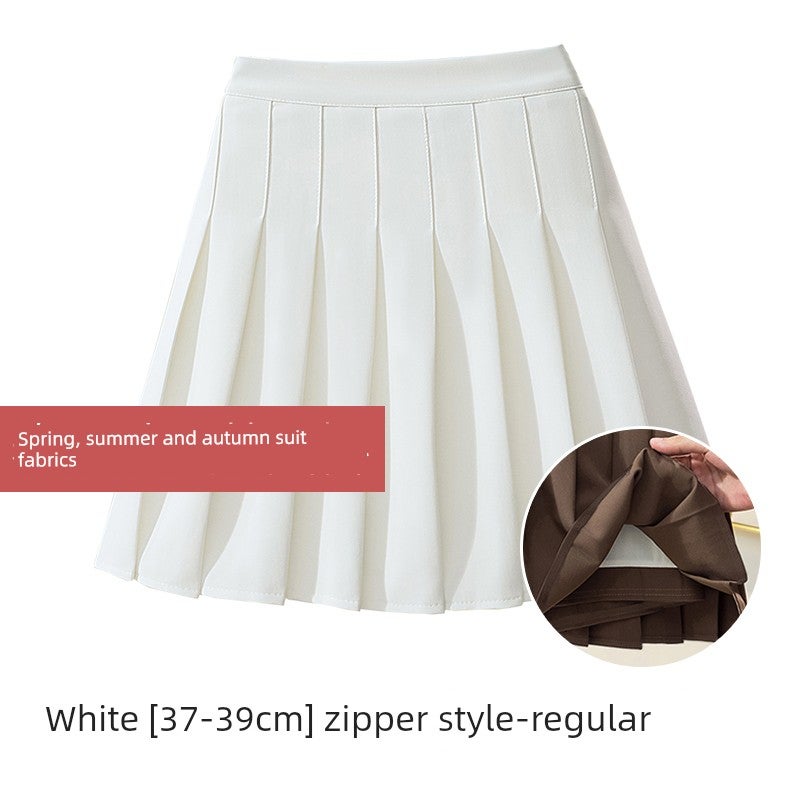 Woolen skirt for women's autumn and winter new style high waist slimming college style pleated skirt winter skirt thick A-line skirt - Image 3