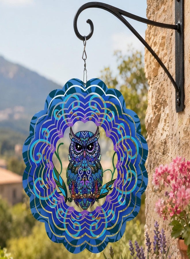 YTAONS Wind Spinners Outdoor, Hanging Spinners Stainless Steel Wind Sculpture for Garden Yard Art Decoration Birthday Gift for Women Mom Wife Grandma (Blue Owl) - Image 5