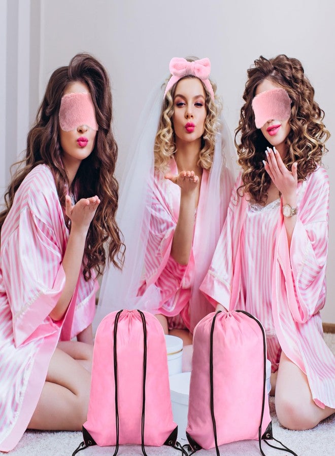 Cutecrop 36 Pcs Operation Christmas Bulk Items Spa Party Favors Sleepover Party Supplies 12 Spa Headband 12 Plush Sleep Eye Mask 12 Drawstring Backpack Face Pink Eye Mask Bulk for Birthday - Image 5