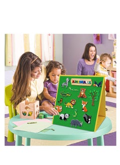 Y&D Foldable Felt Board for Toddlers, Flannel Stories, Preschool Early Farm Animal Story Learning, Double Sided Board, Reusable Wall Hanging Gift Kid(Freestanding Board)  - Image 2