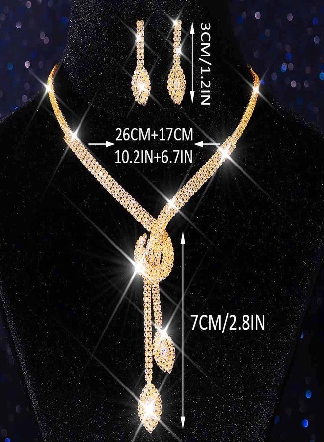 Unicra Silver Rhinestone Bridal Wedding Jewelry Set Crystal Necklace Earrings Sets Formal Prom Costume Jewelry Sets for Women and Brides, Free Size, Metal, No Gemstone - Image 5
