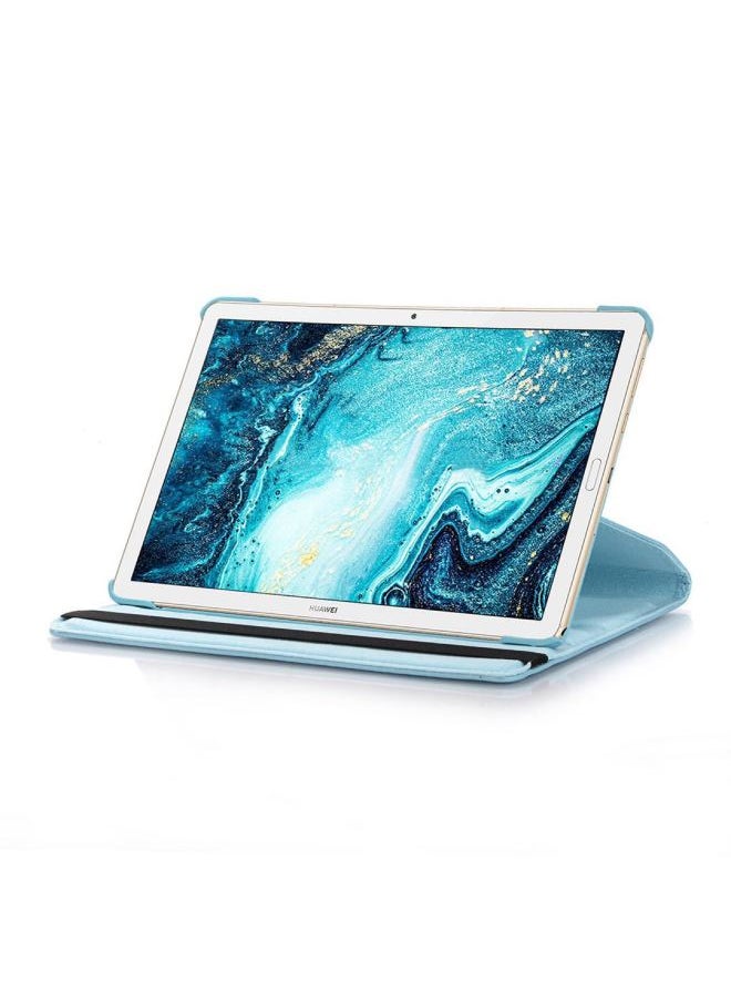 For Huawei M6 10.8 Inch Flat Panel Protective Cover T5 10 Litchi Pattern 360 Rotating Leather Cover For Huawei Full Series-Color:Sky Blue-Applicable Model:For Huawei Enjoy Tablet 2/T6 10.1/X6/T10/T10S
