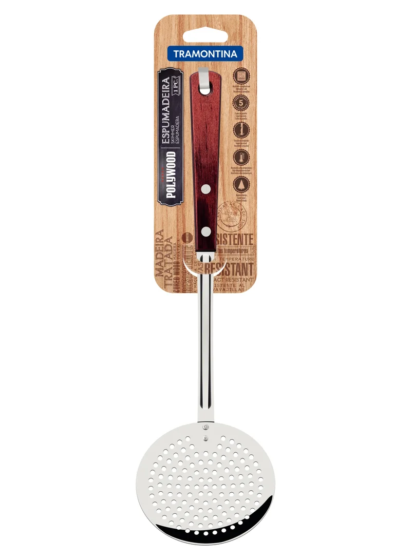 TRAMONTINA Tramontina Stainless Steel Skimmer with Treated Red Polywood Handle