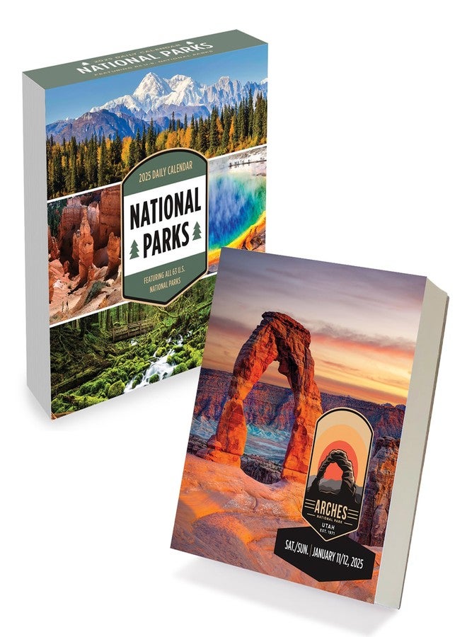 TF PUBLISHING 2025 National Parks Daily Desktop Calendar - Home & Office Organization - Small Desk Top Calendar - Full-Color Tear-Off Pages - Standing Fold-Out Cardboard Easel for Desks - 5.25”x5.25” - Image 2