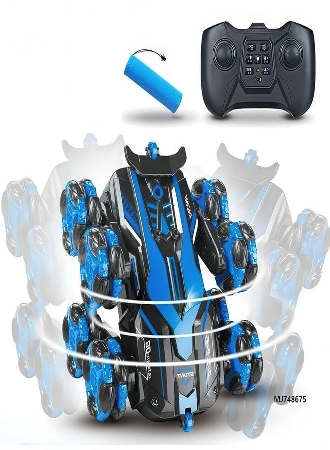 Giptoc Lifting Arm Wireless RC Drift Car 2.4GHz Remote Control 360° Rotation Rechargeable 8-Wheel Sport Stunt Toy Car with Built-in Lights,Multi - Image 2