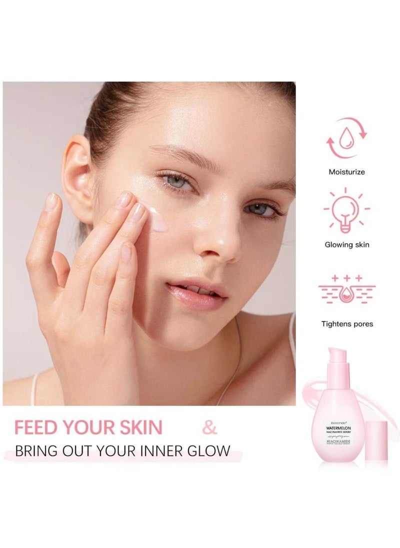 ibcccndc - 75ML Watermelon Niacinamide Serum Moisturizing Watermelon Toner Hyaluronic Facial Serum Brighten with Glycerin and Vitamin E Serum Multi Purpose Lightweight Face Serum Face Highlighter - Image 1