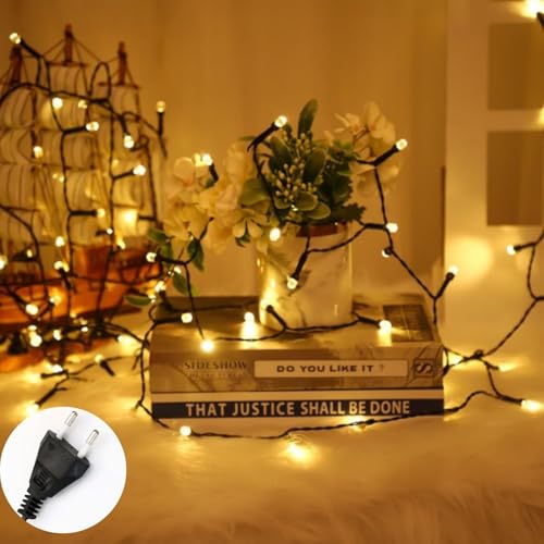 One94Store 50 Meter LED String Lights | 196 Warm White Pixel LEDs on Reel | Plug-in Copper Wire Fairy Lights for Diwali, Christmas, Wedding, Party & Home - Image 4