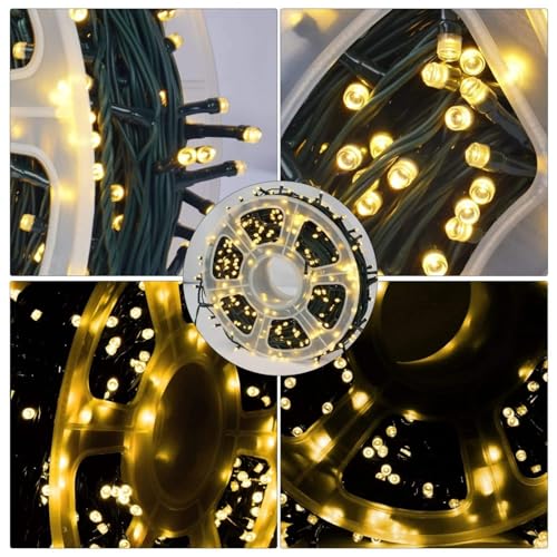 One94Store 50 Meter LED String Lights | 196 Warm White Pixel LEDs on Reel | Plug-in Copper Wire Fairy Lights for Diwali, Christmas, Wedding, Party & Home - Image 5