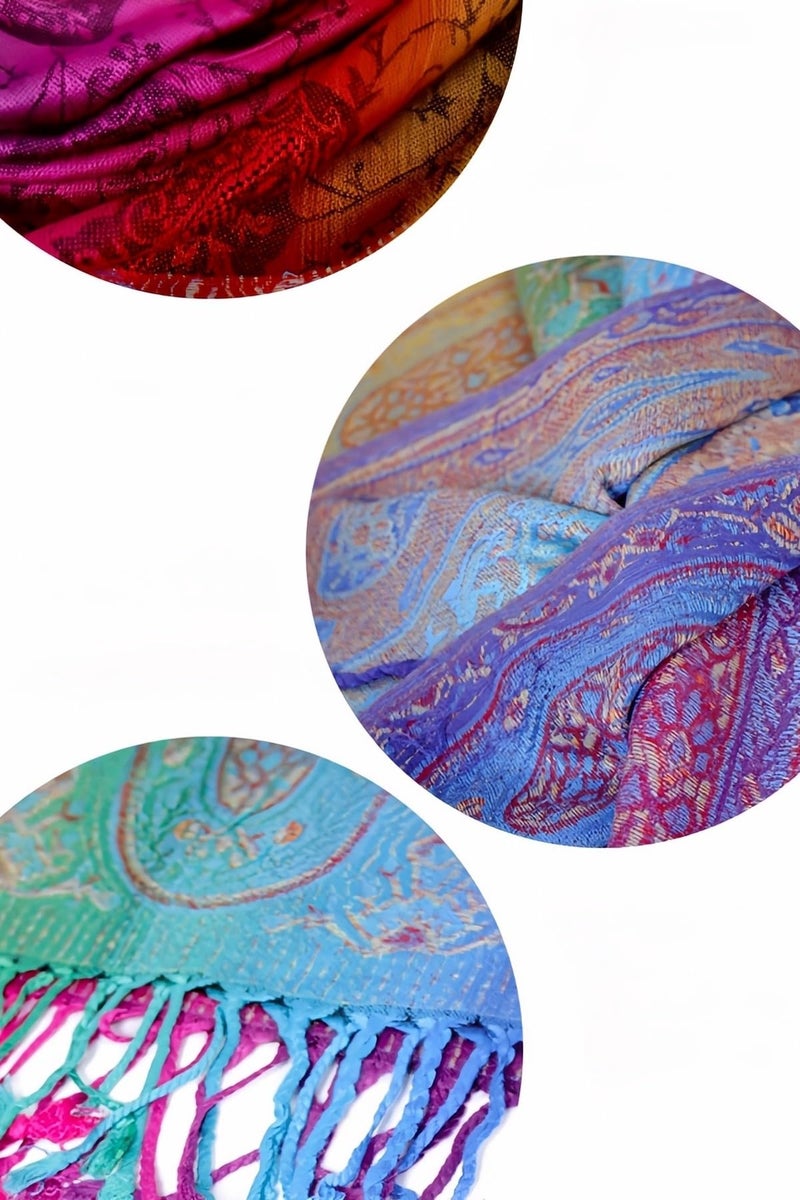 FANBODTA Bohemian Travel Scarf - Vintage Floral Print Oversized Beach Wrap (200x65cm) Lightweight Photography Shawl for Women, Reversible Jacquard Scarf Coastal Vacation Accessory - Image 5