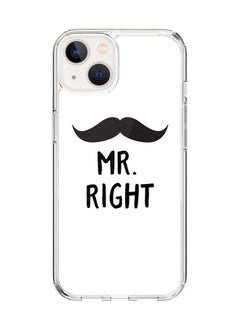 Classic Clear Case for Apple iPhone 15 Hybrid Soft Case Flexible Edges Anti Drop TPU PC Gel Thin Transparent Cover [ Designed for Apple iPhone 15 ] - Mr. Right Full Print
