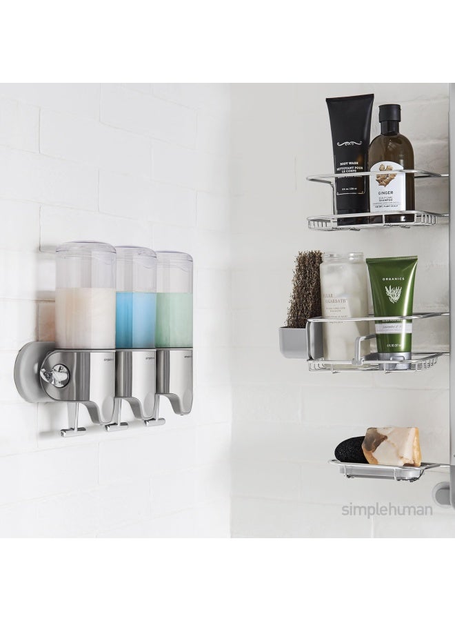 simplehuman Bt1029 444مل موزع صابون ثلاثي الجدار مثبت على الحائط مضخة للصابون والشامبو والبلسم وجل الاستحمام مناسب للحمام سهل التركيب مقاوم للصدأ من الفولاذ المقاوم للصدأ المصقول - Image 4