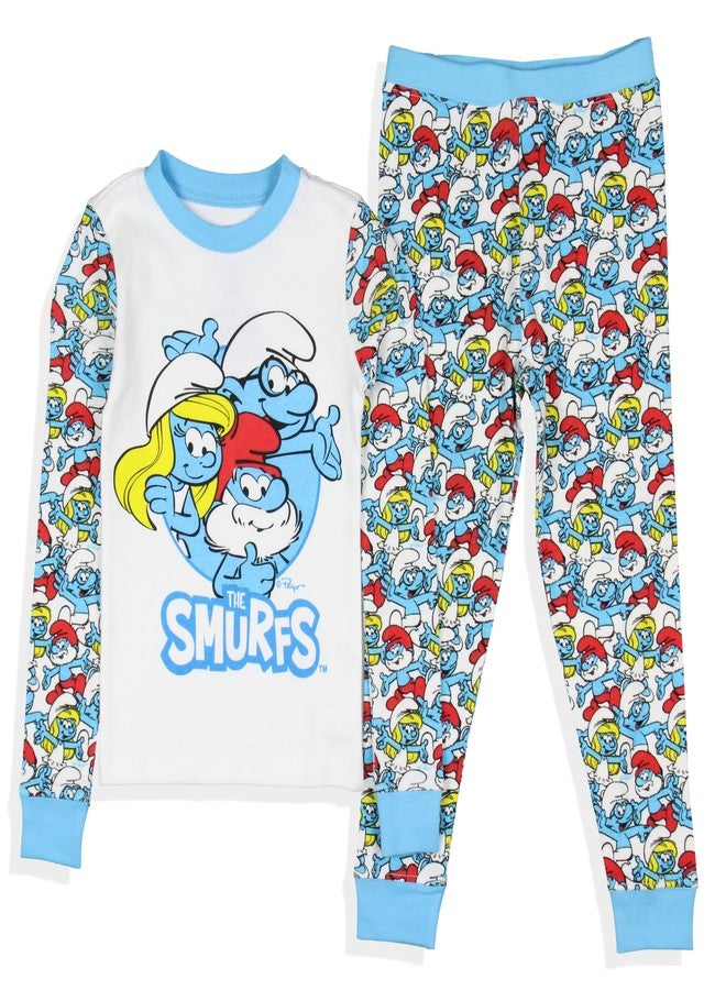 INTIMO مجموعة بيجامة طويلة الأكمام من سمورف للأطفال (6) - سمورفيت، بابا سمورف، سمورف ذكي - Image 3