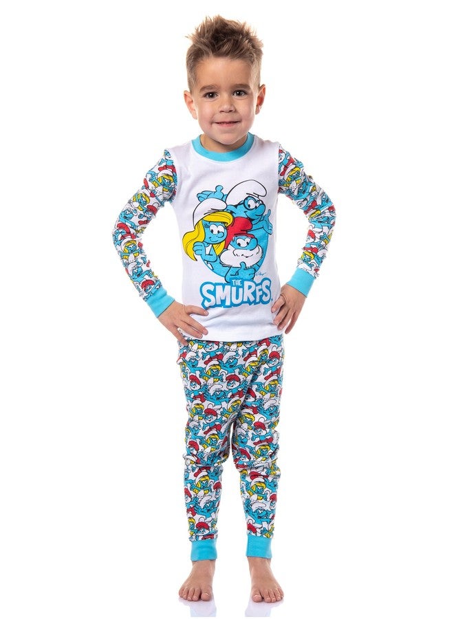 INTIMO مجموعة بيجامة طويلة الأكمام من سمورف للأطفال (6) - سمورفيت، بابا سمورف، سمورف ذكي - Image 1