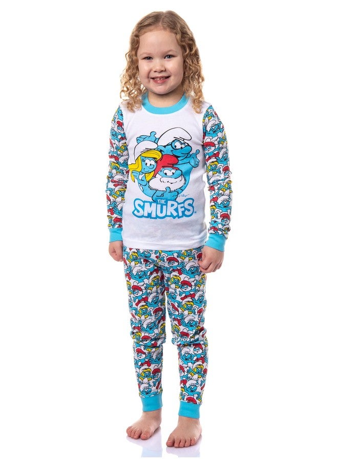 INTIMO مجموعة بيجامة طويلة الأكمام من سمورف للأطفال (6) - سمورفيت، بابا سمورف، سمورف ذكي - Image 2