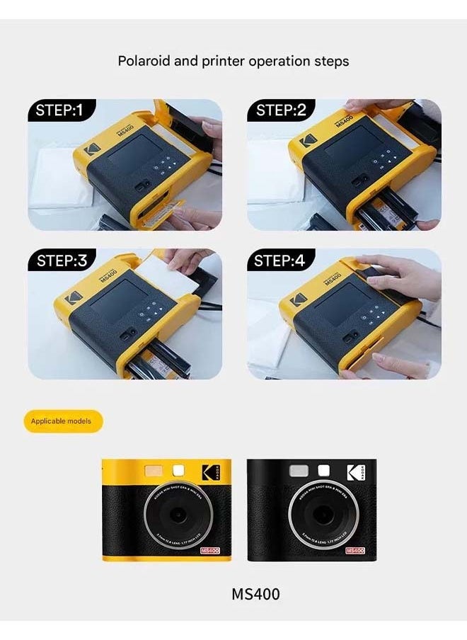 Kodak - KODAK 4 - Inch Square Color Instant Photo Printer Paper (2 Packs of 60 Sheets Each, 120 Sheets Total) with Integrated Ribbon, Specifically Designed for Kodak Mini Shot 4 Era Printers for Exceptional One - Step Printing - Image 1