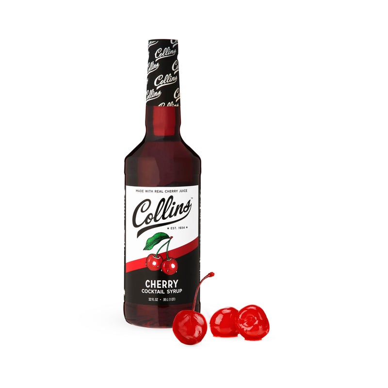 Collins Chicago Collins Cherry Syrup with Real Sugar, Maraschino Drink Flavoring Syrups for Cocktails, Dirty Soda, Smoothie, Lemonade, Cocktail Mixers, 32 oz Set of 1 - Image 1