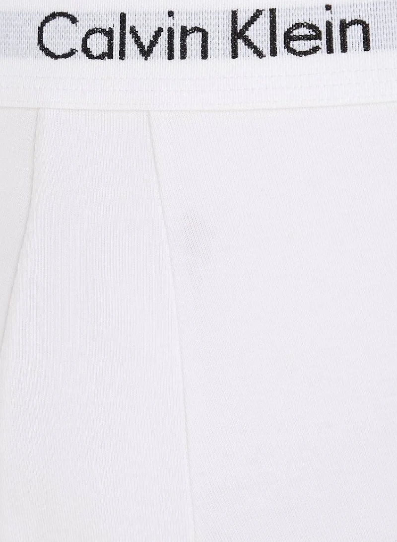 CALVIN KLEIN Men's 3 Pack Boxer Briefs - Cotton Stretch, White