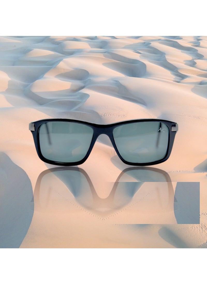 Armando Cavelli - Authentic Armando Cavelli sunglasses, crafted from carefully selected premium acetate for a luxurious look and longevity with extensive use. This model combines modernity and classic style, with a raw black acetate front and gunmetal -plated metal temples to complete your luxury look. Comes with premium polymer lenses offer UV400 protection in a grey - Image 1