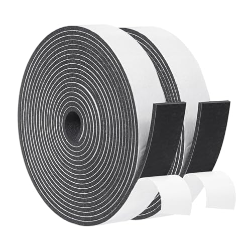 Yotache Foam Strips Adhesive 2 Rolls 1" x1/8", Neoprene Weather Stripping High Density Foam Tape Seal for Doors and Windows Insulation, Total 33 Feet Long (2 X 16.5 Ft Each) - Image 1
