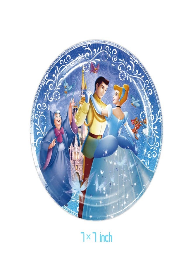 Omto 40Pack Cinderella Party Supplies include 20 plates, 20 napkinsfor Cinderella birthday party decoration, (YRY) - Image 3