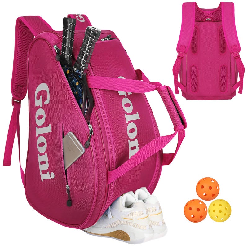 Goloni Pickleball Bag Padel Racket Backpack Large Capacity for Men Women Separate Waterproof Shoes Compartment Pickleball Accessories -Thermal Insulated Pockets Fits 4 to 10 Paddles - Image 1