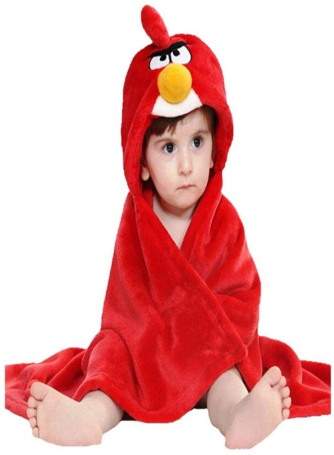 Swissberry Newborn Pack of Hooded Baby Towel for Baby Boys and Girls, 0-6 Months, L 80 cm x B 80 cm, Red Birds - Image 1