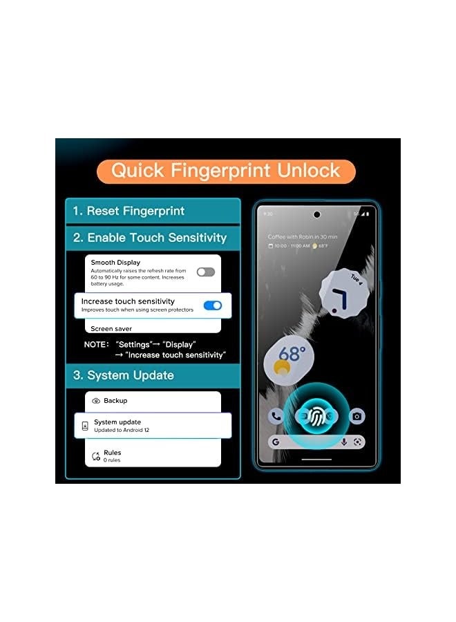 Jetech Screen Protector for Google Pixel 7, Tempered Glass Film with Easy Installation Tool, Fingerprint Compatible, HD Clear, 3-Pack - Image 3