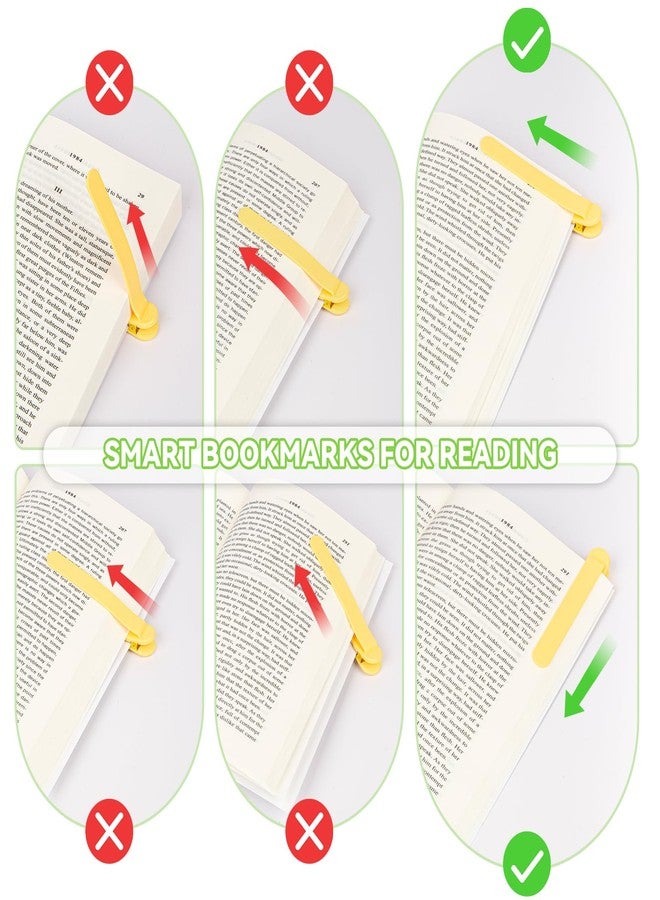 PICcircuit 6 PCS Automatic Bookmark, Smart Bookmarks for Women Men Book Accessories Silicone Book Mark Bible Book Markers Book Marks for Reading Book Lovers Gifts Bookish Gifts Birthday Party Favors, C - Image 5