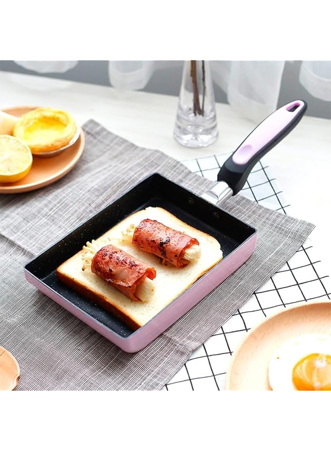 الأزرق جي دبليو Frying Pan, Rectangle Non Stick Mini Frying Egg Pan Black/Pink, Non Stick Beläggning - Image 1