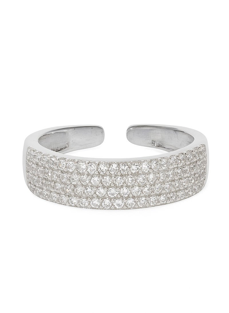 LMA Krestal Silver Ring for Women Encrusted with Diamond-like Zircon – One Size - Image 1