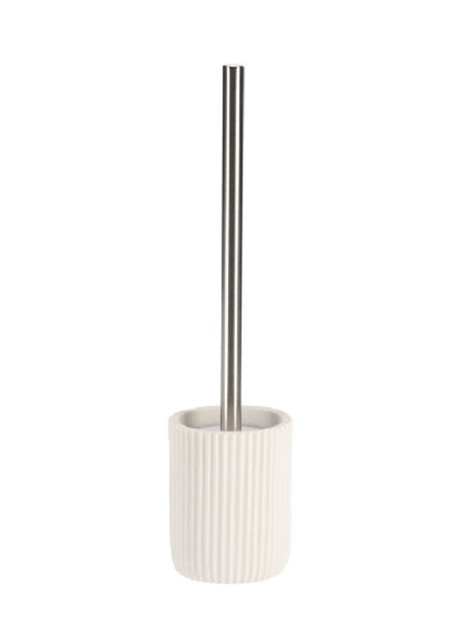 Stainless Steel Handle Polyresin Toilet Brush with Holder White and Silver 1 x 1 x 1 cm 66103100