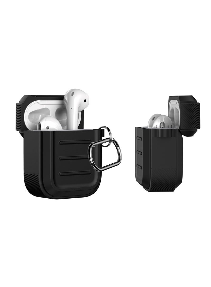 Bukela [Applicable to AirPods Pro 3rd generation] Apple Bluetooth headset protective case Liquid silicone thickened anti-fall shell Ultra-thin frosted anti-fingerprint protective case with built-in lanyard hole Deep black - Image 1