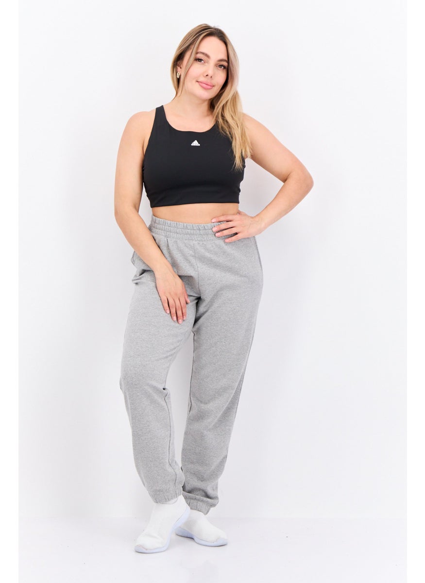Adidas - Women Brand Logo Padded Sports Bra, Black - Image 1